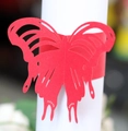 Detailed laser-cut hollow butterfly napkin ring in red for wedding party table decor - Pearlescent Red