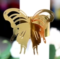 Golden butterfly napkin ring with laser-cut hollow design for table decoration - Reflective Gold