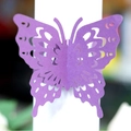 Elegant purple butterfly napkin ring with intricate laser-cut hollow pattern for party decor - 50 Pieces / Deep purple