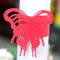 Roter Serviettenring Schmetterling aus Papier mit Laser-Cut für Hochzeitsdeko - Perlrot