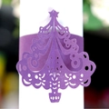 Portatovagliolo a forma di albero di Natale viola tagliato al laser con motivi a stella - Viola scuro