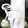 Eleganter weißer lasergeschnittener Schmetterling-Serviettenring aus Papier für Hochzeiten - Weiß