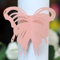 Rosa lasergeschnittene Schmetterling-Serviettenringe für Hochzeitstischdeko - Rosa
