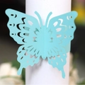 Light blue butterfly napkin ring with laser-cut hollow design for wedding tables - Tiffany Blue