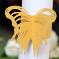 Golden butterfly laser cut paper napkin ring for elegant wedding table decoration - Gold