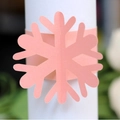 Servilletero de papel rosa con forma de copo de nieve para elegante decoración de mesa - Rosa