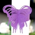 Elegant purple butterfly napkin ring made of laser-cut paper for wedding table decoration - Deep purple