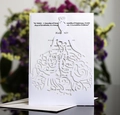 Detail van lasergesneden witte kaart met bloemensilhouet voor 40e verjaardag viering - Wit