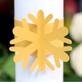 Golden snowflake paper napkin ring with hollow design for wedding and holiday decoration - Gold