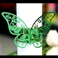 Elegant emerald green laser-cut butterfly napkin ring for wedding table decoration - Reflective Green