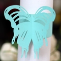 Light blue butterfly paper napkin ring with laser-cut hollow pattern for wedding decor - Tiffany Blue