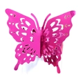 Magenta 3D hollow butterfly napkin ring with metallic finish and laser-cut wings - Reflective Rose Red