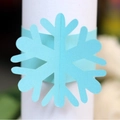 Light blue hollow snowflake paper napkin ring holder for festive table decoration - Tiffany Blue