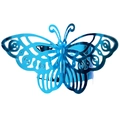 3D hollow laser-cut butterfly napkin ring in reflective metallic blue finish - Reflective Blue