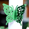 Elegant emerald green laser-cut butterfly napkin ring with metallic luster finish - Mirror Dark Green