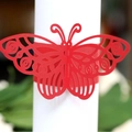 Elegant red laser-cut butterfly napkin ring made of shimmering cardstock paper - Pearlescent Red