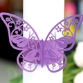 Purple laser-cut paper butterfly napkin ring for wedding and banquet table decor - Deep purple