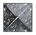 Pochettes d'invitation ajourées au laser avec motifs floraux noir et argent pailleté - Noir charbon