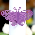 Elegant purple laser-cut butterfly napkin ring for wedding and banquet table decor - Deep purple
