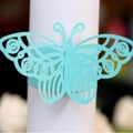 Laser cut butterfly paper napkin ring in turquoise blue for wedding table decor - Tiffany Blue