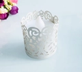 Détail de l'abat-jour en papier découpé au laser avec motif de vigne pour bougie LED - Blanc Argenté Nacré (Enveloppe Seule)