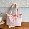Sac fourre-tout matelassé rose avec poche à cordon et bretelles légères rembourrées - Rose