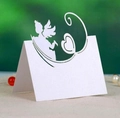Segnaposto per matrimonio traforato al laser con motivo di angelo e cuore - Stile Traforato Cuore Angelo Bianco (White Angel Heart)