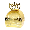 Laser cut gold crown candy box with floral patterns for weddings and gifts - Reflective Gold