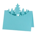 3D hollow Christmas tree place card in light blue paper for festive table settings - Tiffany Blue