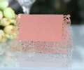 Segnaposto in oro rosa tagliato al laser con design a cuore per tavoli da matrimonio - Rosa