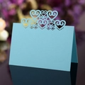 Tiffany blue hollow heart laser cut table card for wedding seating decoration - Tiffany Blue
