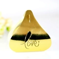 Golden mirror finish LOVE laser-cut heart favor box for wedding and gift packaging - Reflective Gold