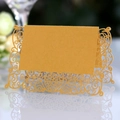 Elegante segnaposto dorato tagliato al laser con motivi floreali per matrimoni - Oro