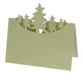 3D laser-cut Christmas tree place card in olive green kraft paper for holiday table decor - Emerald Green