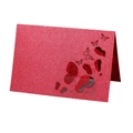 3D laser cut butterfly place card in red glitter finish for wedding table decor - Pearlescent Red