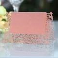 Segnaposto farfalla rosa perlato tagliato al laser per decorazioni eleganti da matrimonio - Rosa