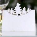 Marque-place sapin de Noël blanc découpé au laser pour décoration de table festive chic - Blanc