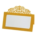Elegante goldene lasergeschnittene Tischkarte mit weißem Einsatz für Hochzeiten - Gold