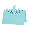Light blue 3D hollow laser cut Christmas tree place card on a clean white background - Light Blue Zircon
