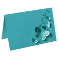 Marque-place papillon 3D évidé turquoise pour décoration de table de mariage - Bleu Tiffany
