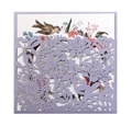 Invito nuziale lavanda intagliato al laser con inserto di uccello e fiori colorati - Viola Chiaro