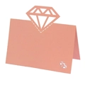 Rosafarbene Tischkarte mit Diamant-Laserschnitt-Design für Hochzeitsdekoration - Rosa