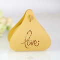 Boîte à bonbons de mariage dorée avec découpe laser Love et finition nacrée élégante - Or