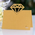 Platzkarten in Champagner-Gold mit lasergeschnittenem Diamantdesign für Hochzeiten - Gold