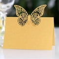 Elegant gold laser cut butterfly place card made of premium pearlescent cardstock - Gold