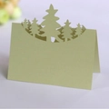 Laser cut Christmas tree place card in sage green for elegant holiday table settings - Emerald Green