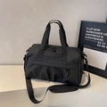 Borsa da viaggio nera in tela impermeabile ad alta capacità per sport e fitness - Nero
