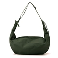 Borsa a tracolla in nylon verde oliva a forma di mezzaluna con tracolla regolabile - Verde
