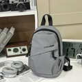 Bolso bandolera de cuadros grises con correa ajustable y estilo retro casual - Gris