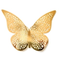 Detail of laser-cut gold 3D butterfly wall sticker with intricate hollow patterns - Reflective Gold (BK-182)